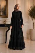 Dantel ve Payet Detaylı Abaya
