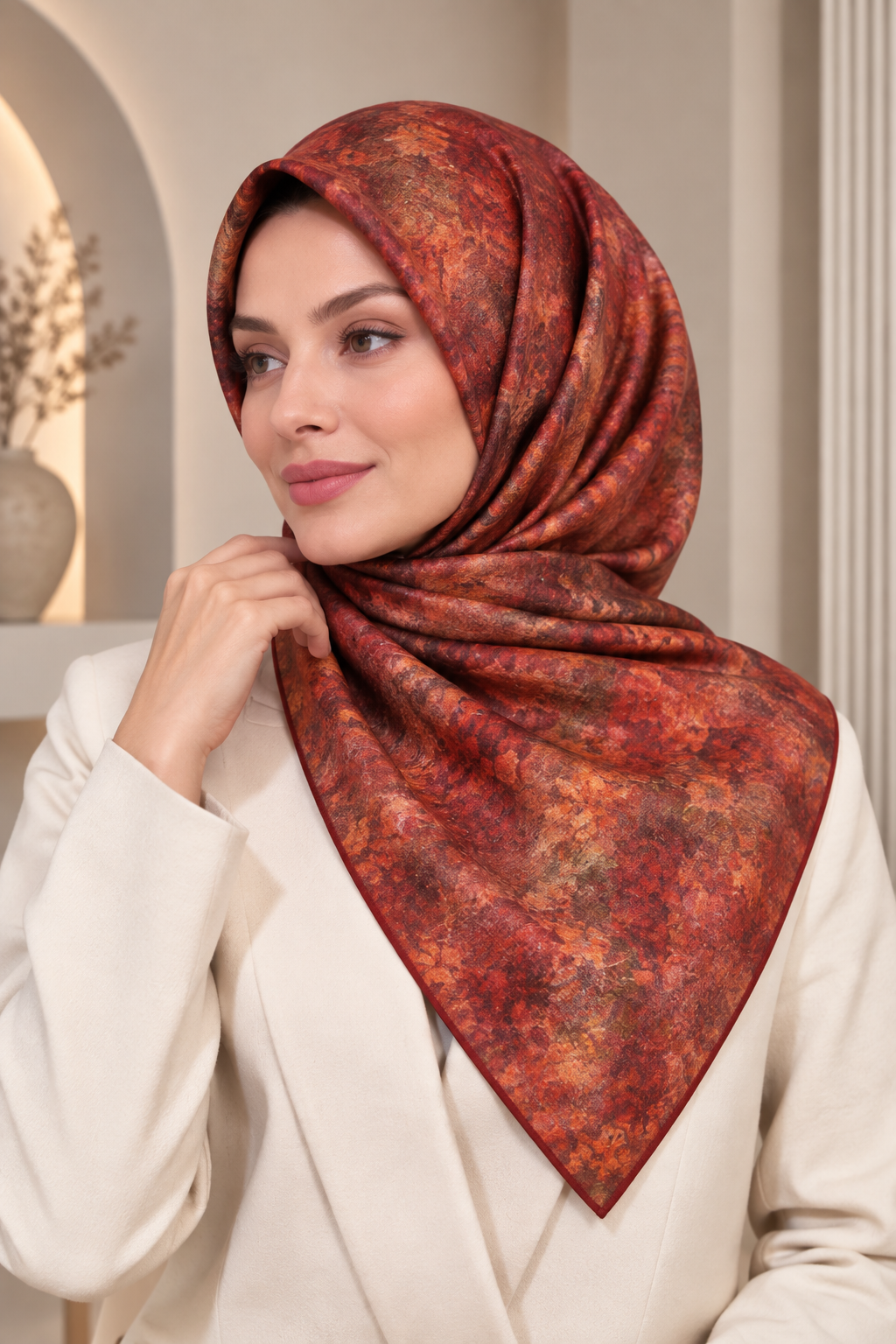 Zer Organik Eşarp / Floral Desen