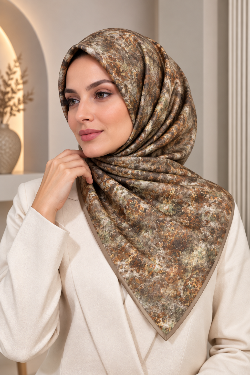 Zer Organik Eşarp / Floral Desen