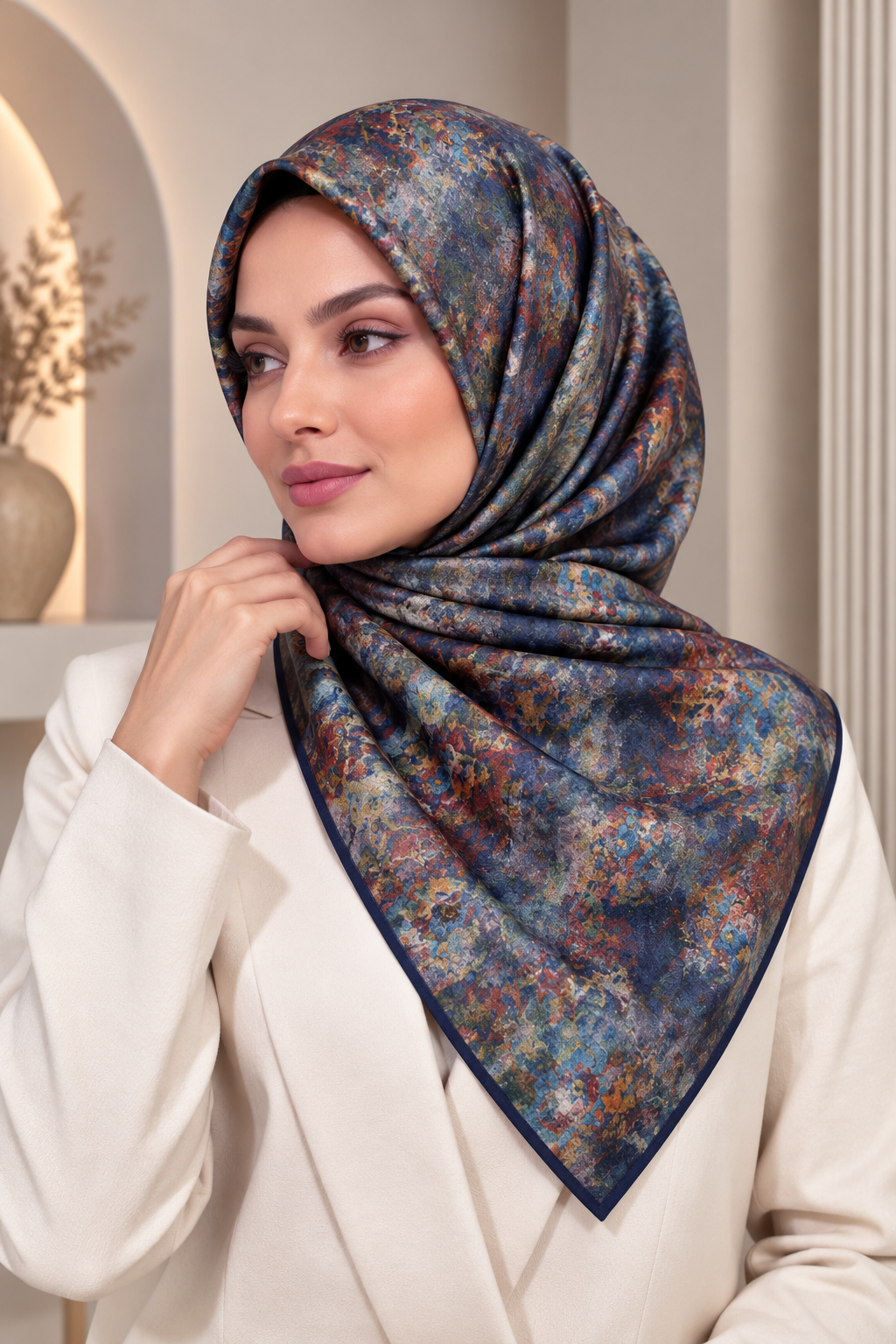 Zer Organik Eşarp / Floral Desen
