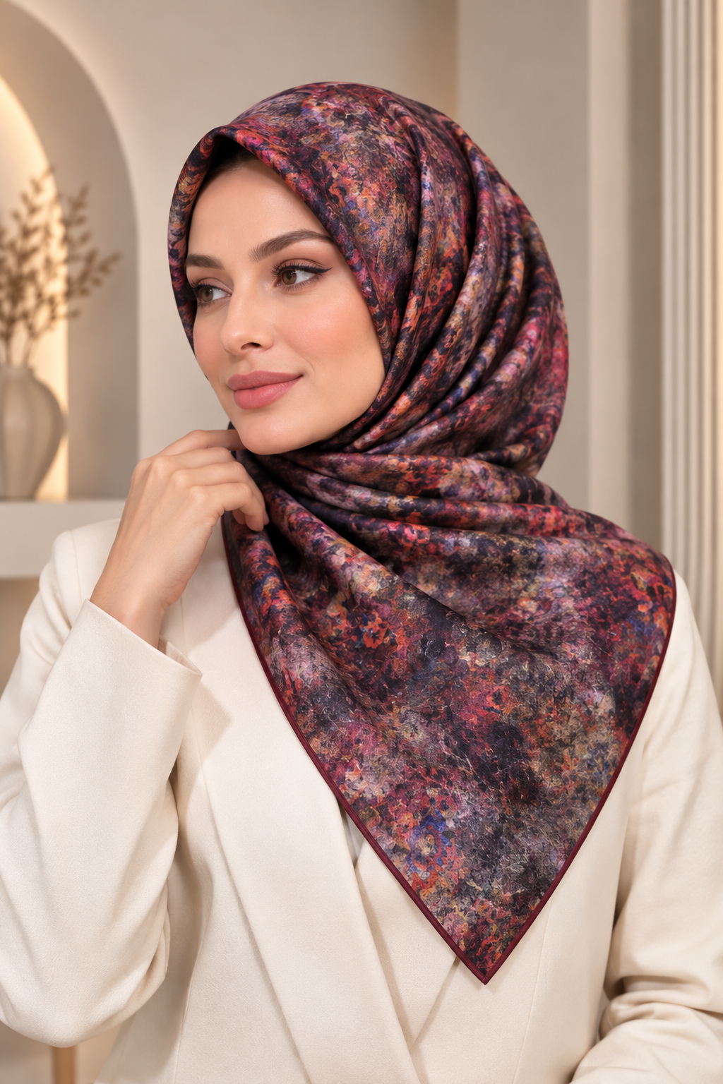 Zer Organik Eşarp / Floral Desen
