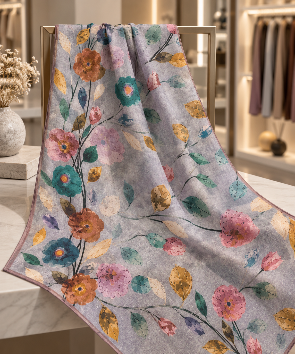 Zer Organik Eşarp / Gül Desen