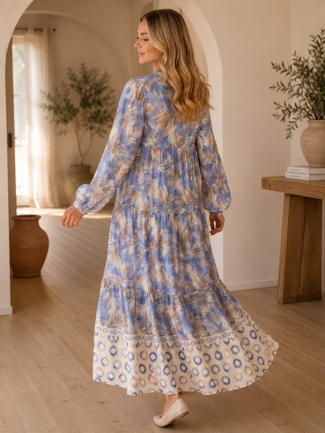 Batik Desen Katlı Elbise