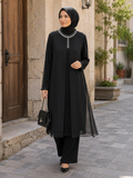 Kolye Motifli Şifon Tunik