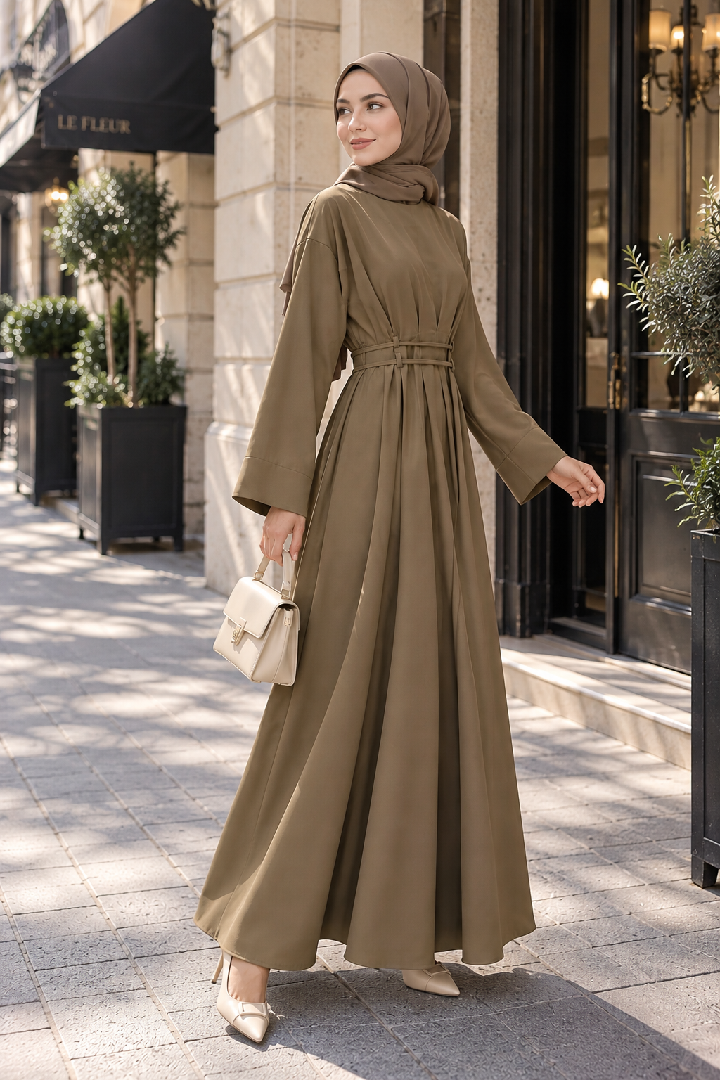 Elegance Bel Detaylı Elbise