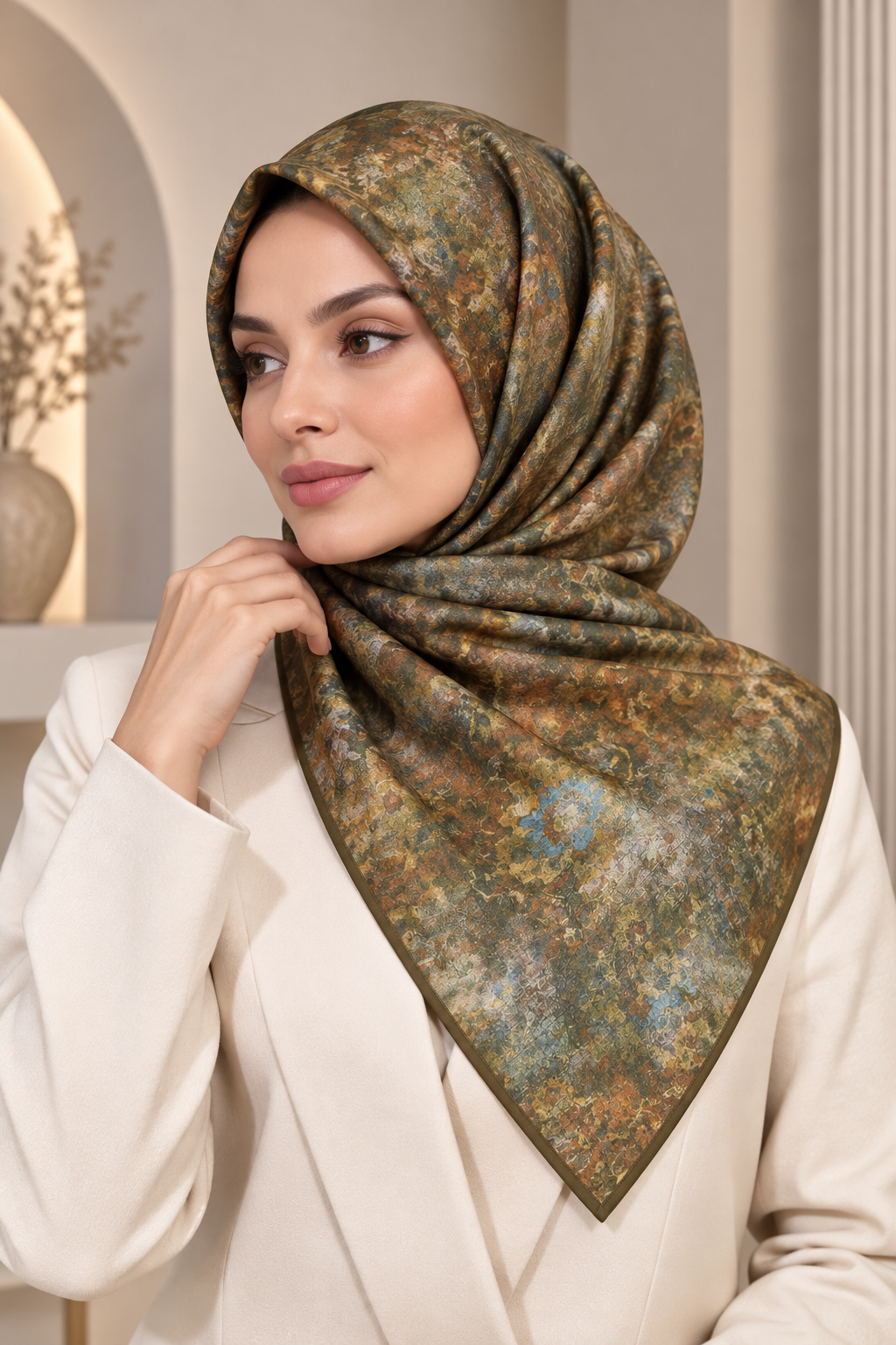 Zer Organik Eşarp / Floral Desen