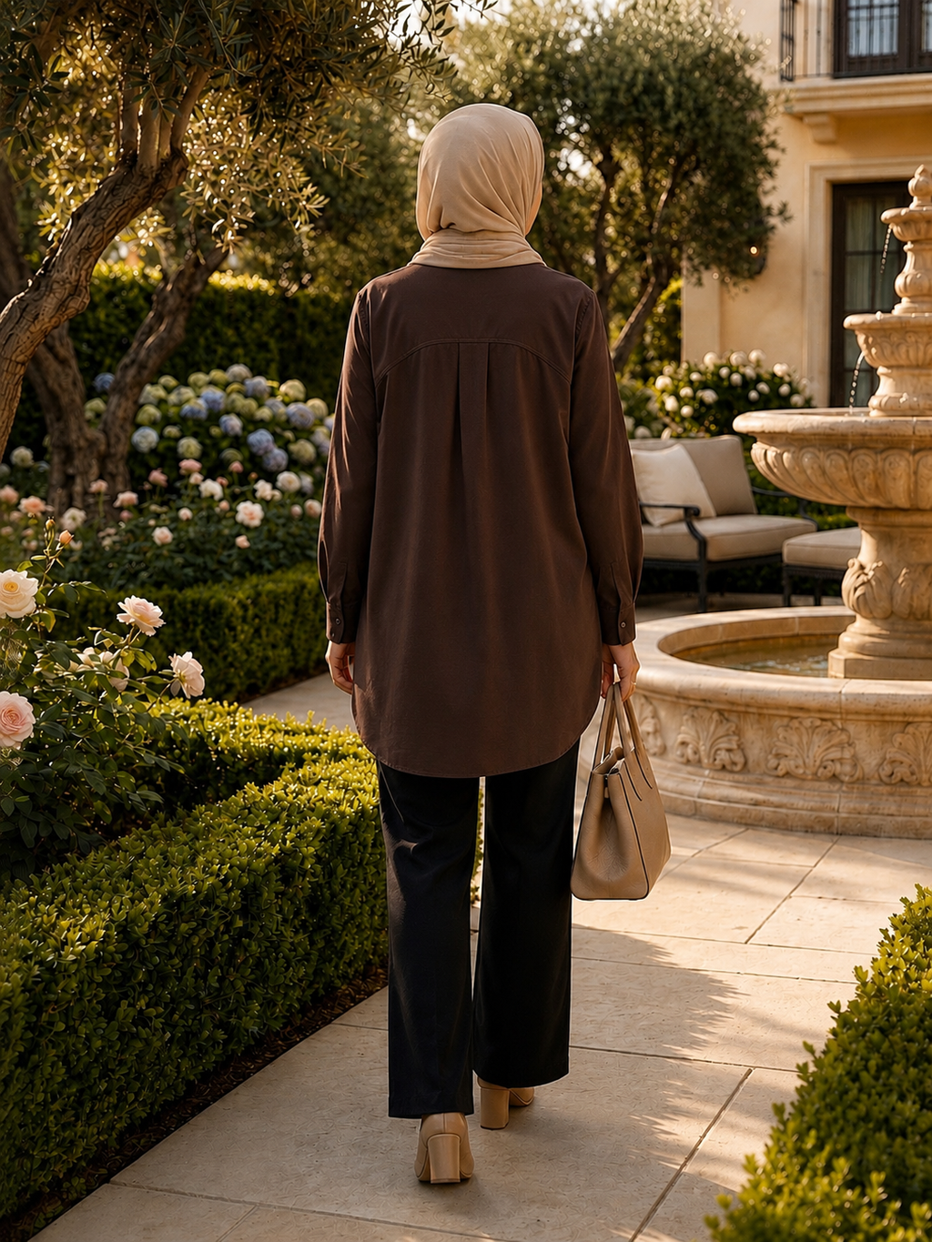 Tencel Tunik Koyu Kahve
