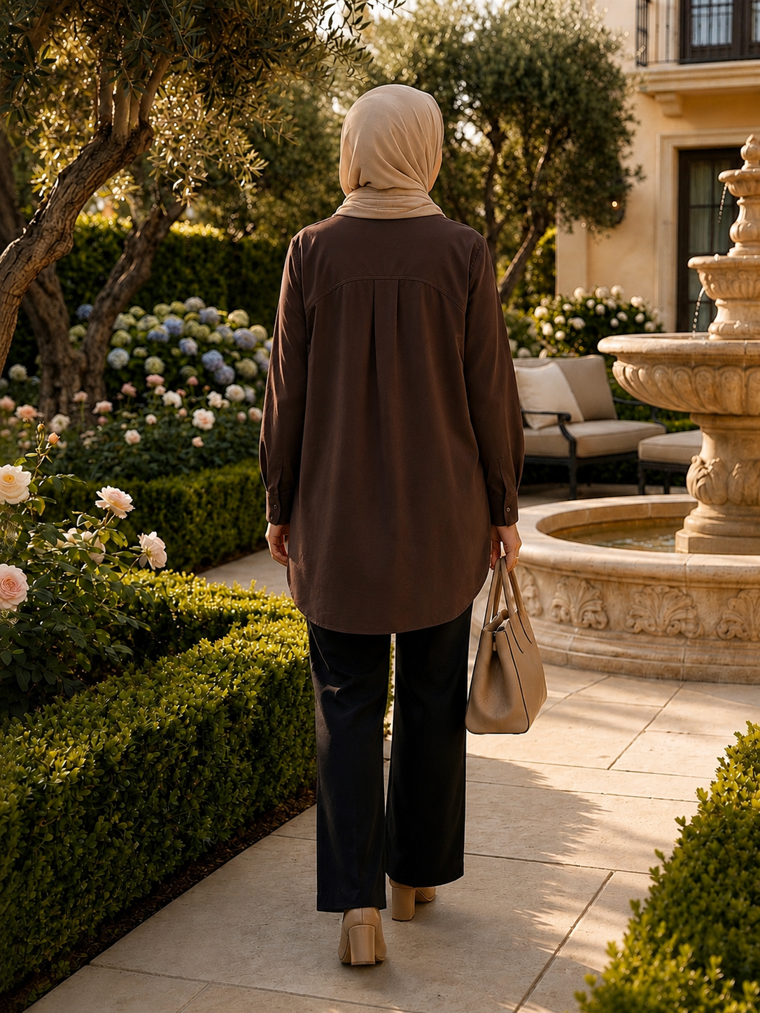 Tencel Tunik Koyu Kahve