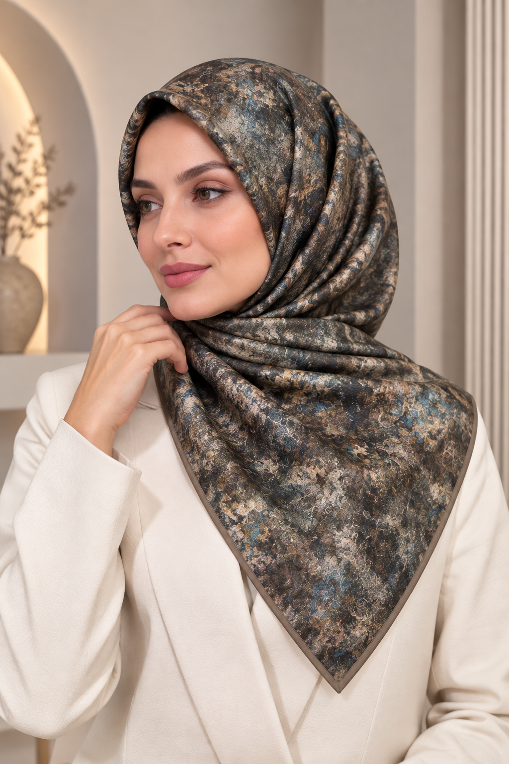 Zer Organik Eşarp / Floral Desen