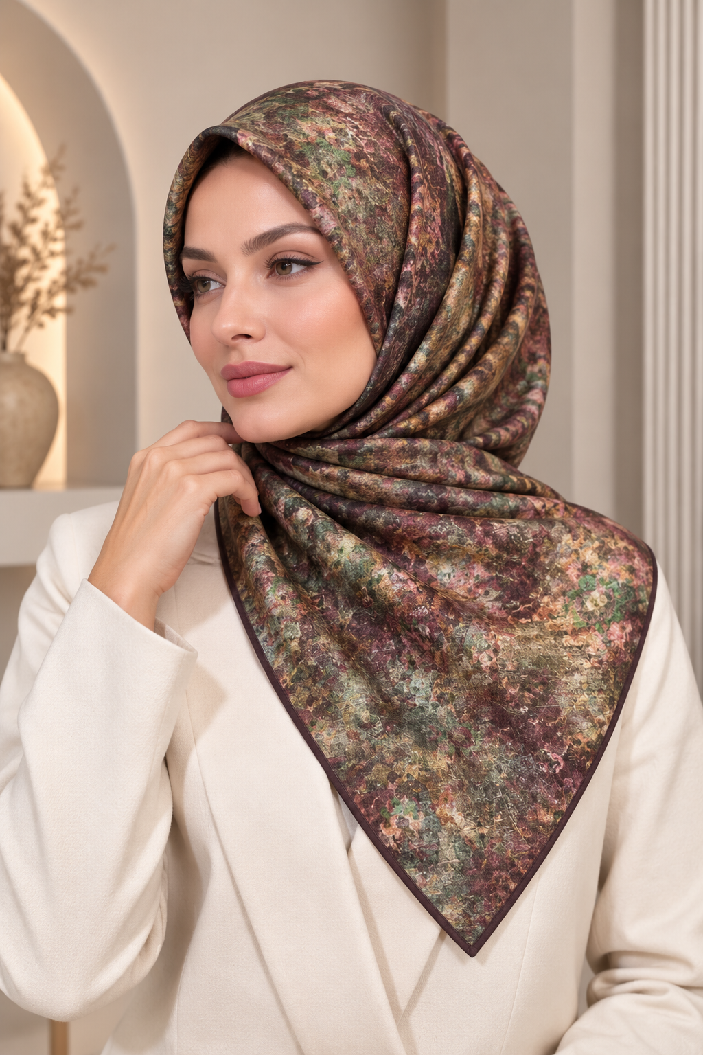 Zer Organik Eşarp / Floral Desen